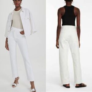 Agolde Criss Cross High Rise Straight White Jeans NWT 23 | Minimal